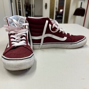 Vans high top shoes - size 8 1/2 Women's or 7 in men's.